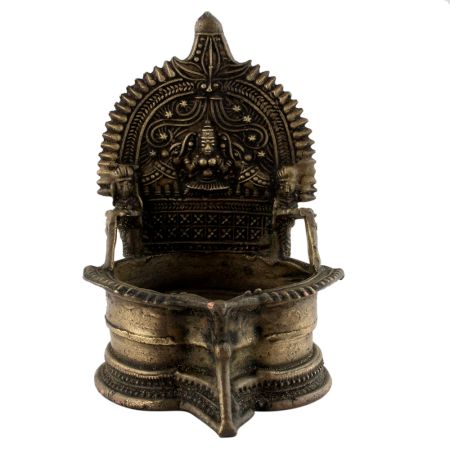 Decorated Brass Auspicious Oil Lamp